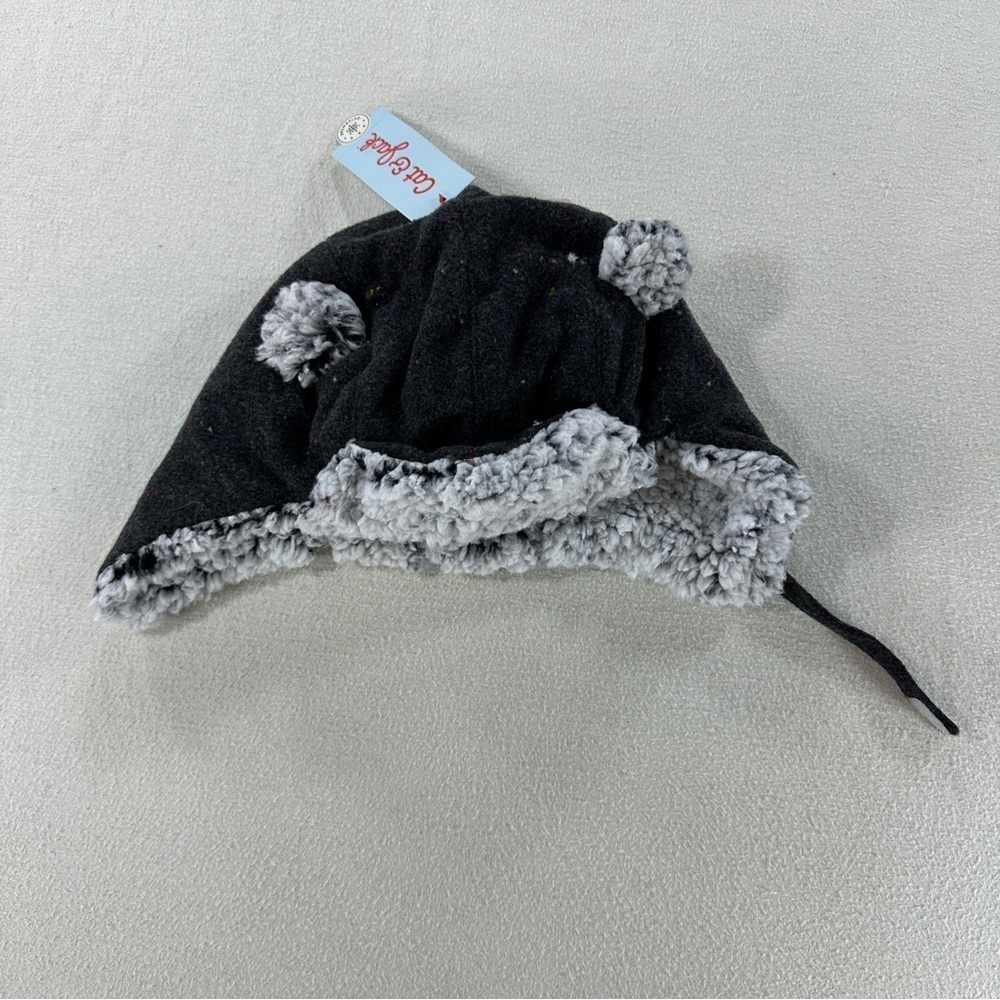 Cat & Jack Charcoal and Light Gray Hat with Ears. Sz 12-24 Months NWT